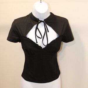 coquette goth girl cute neckline top